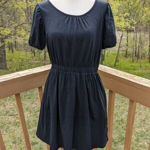 Anthropologie Daily Practice Casual Cap Sleeve Black Dress